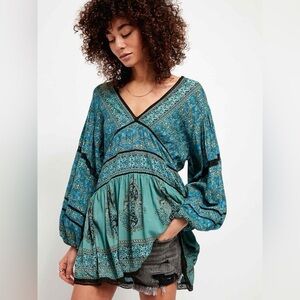 NWOT Free people Luna Scarf Tunic Top